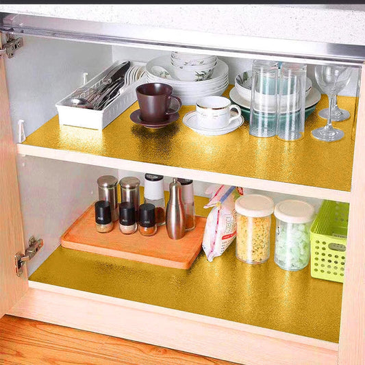 Transform Your Space with Waterproof Golden Aluminium Foil – Perfect for Kitchens, Cabinets & Home Makeovers!
