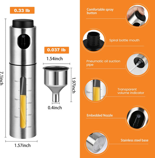 🍴 Cook Healthier & Smarter with the Stainless Steel Oil Spray Bottle – Precise Oil Control for Perfect Meals Every Time!