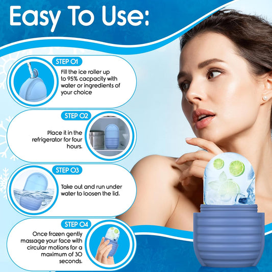 ❄️ Glow Instantly with the Face Ice Roller – Silicone Beauty Tool for Pore Tightening, Puffiness Relief & Radiant Skin!
