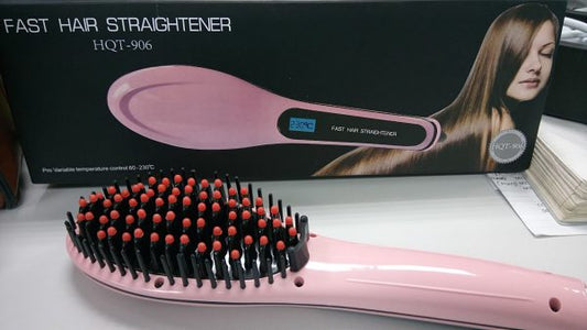 Fast HQT-906 Hair Straightener Brush – Instant Heat, Frizz-Free Shine, Salon Look at Home!