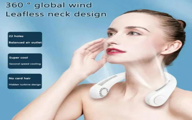 Portable Neck Fan Air Cooler & Purifier… Adjustable 3 Speed And Rechargeable (random Color )