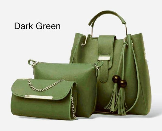 👜 Elegant 3-in-1 Soft Leather Handbag Set – Stylish & Spacious New Collection for Every Occasion!