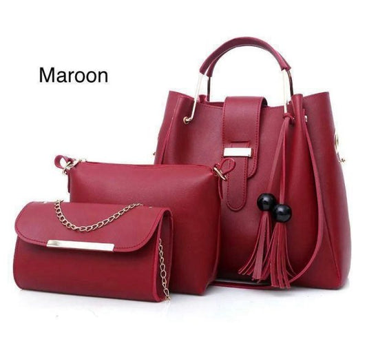 👜 Elegant 3-in-1 Soft Leather Handbag Set – Stylish & Spacious New Collection for Every Occasion!
