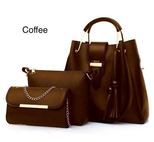 👜 Elegant 3-in-1 Soft Leather Handbag Set – Stylish & Spacious New Collection for Every Occasion!