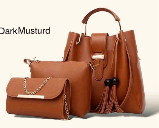 👜 Elegant 3-in-1 Soft Leather Handbag Set – Stylish & Spacious New Collection for Every Occasion!