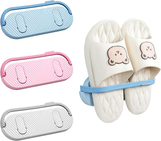 3 In 1 Shoes Rack Wall Mounted Folding Slippers Shoes Bathroom Towel Hanger Organizer Rack In House Shoes Stand Hanging Shelf Rack Holder For Multipurpose Use(random Color)